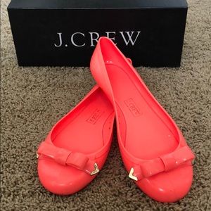 Jcrew rainy day neon peach flats